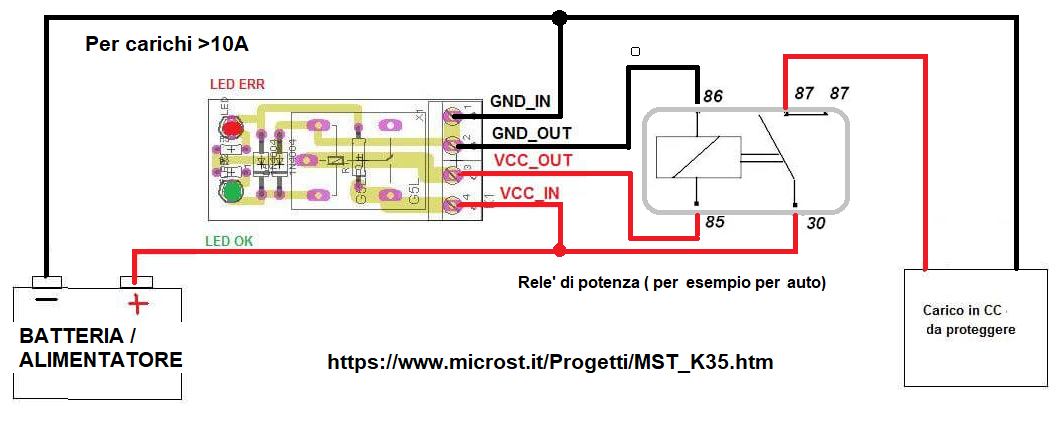 microst.it schemacon rele esterno con carichi ad altissima corrente