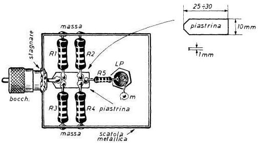 piano costruttivo del circuito del carico fittizio luminoso