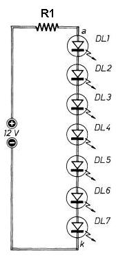 collegamento in serie di pi diodi LED