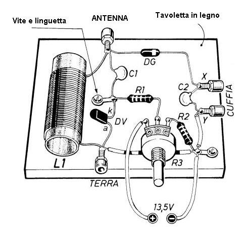 foto del prototipo del ricevitore con sintonia con diodo varicap