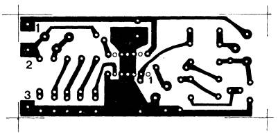 disegno in grandezza naturale del circuito stampato dell'insettifuga elettronico