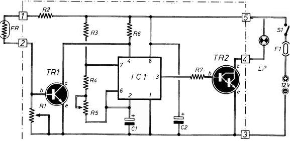 microst.it lampeggiatore automatico 12V - schema elettrico