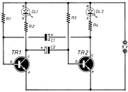 schema elettrico completo del multivibratore astabile 