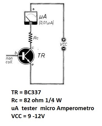Applicazione del transistor NPN- assenza di polarizzazione di base