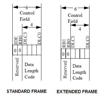 campo di controllo nel caso di frame standard (sinistra) e nel caso di frame esteso (destra)