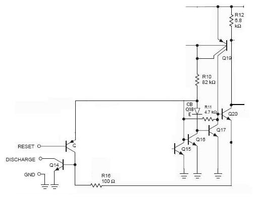 circuito di reset dell'integrato 555